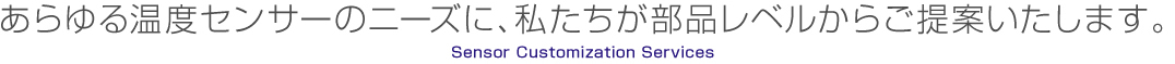 あらゆる温度センサーのニーズに、私たちが部品レベルからご提案いたします。Sensor Customization Services
